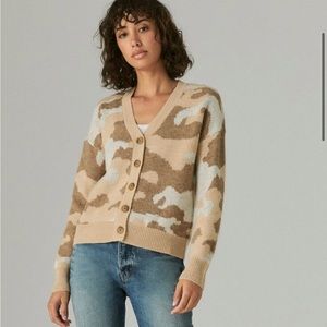 Lucky Brand Oversized Camo Cardigan in Natural